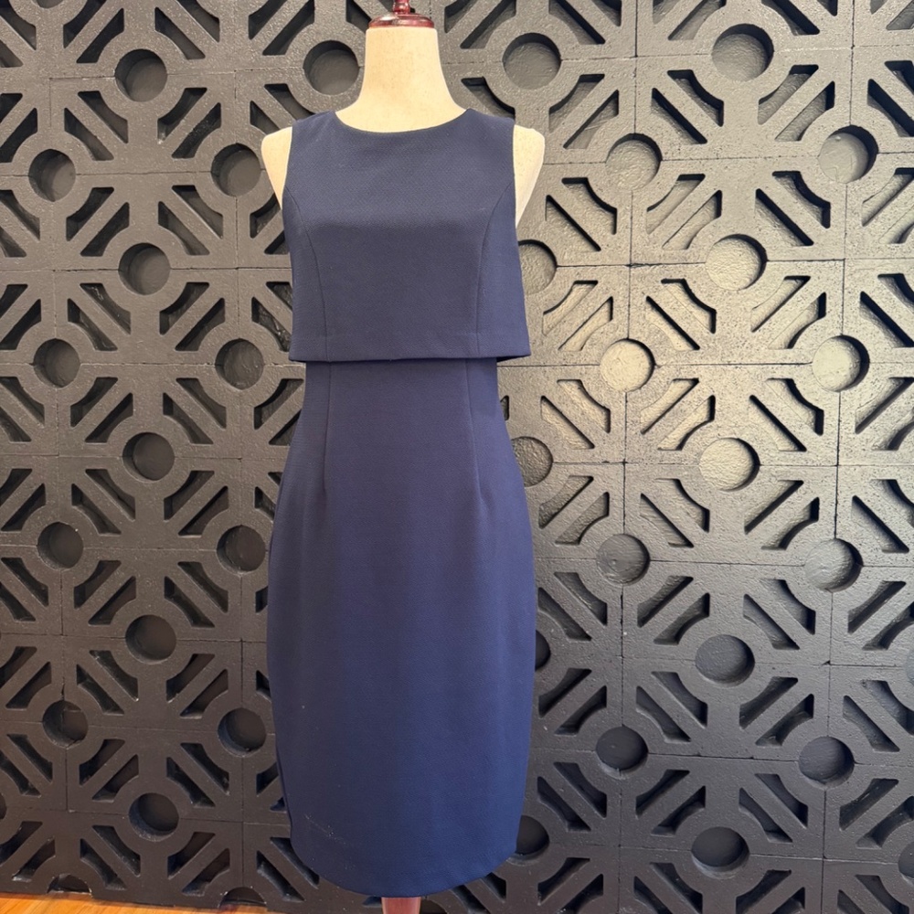 Trina Turk | Navy Sleeveless Sheath Dress